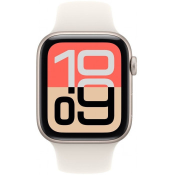 Apple Watch SE 3 (2025) GPS 40mm, Starlight Aluminiumgehäuse, Starlight Sportarmband S/M (MEH34)