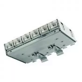 Telegärtner Cat.6A Patchverteiler (tief) für DIN-Schiene mit TS-Adapter, 6x RJ45-Buchsen (J02021A0055)