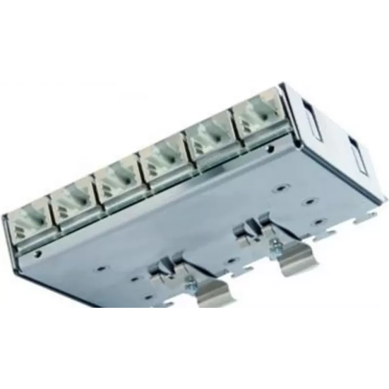 Telegärtner Cat.6A Patchverteiler (tief) für DIN-Schiene mit TS-Adapter, 6x RJ45-Buchsen (J02021A0055)
