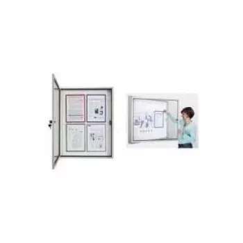 magnetoplan CC Schaukasten, 4 x DIN A4, für Außen- und Innenbereich, stoßfestes Acryl-Sicherheitsglas (1216000)
