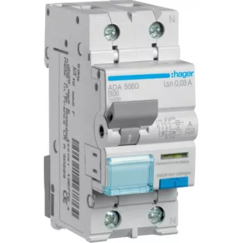 Hager ADA506D FI/LS-Schalter 1P+N, 10 kA, B6 A, 30 mA