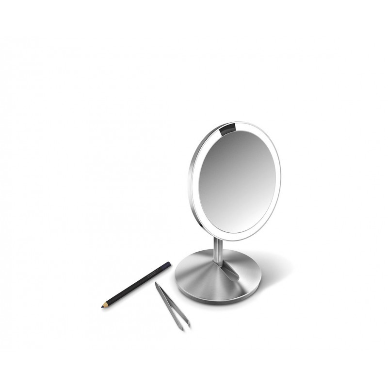 simplehuman Faltspiegel mit Sensor, 12 cm, wiederaufladbar, gebürsteter Edelstahl