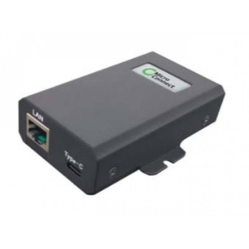 Microconnect POEINJ-60W-USBC Gigabit-PoE-Injektor, IEEE 802.3af/802.3bt, 100 m, schwarz