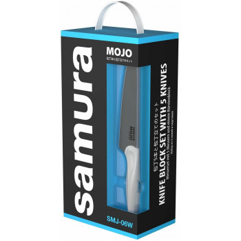 Samura MOJO 6 Messer-Set mit Block, weiße Griffe (SMJ-06W)