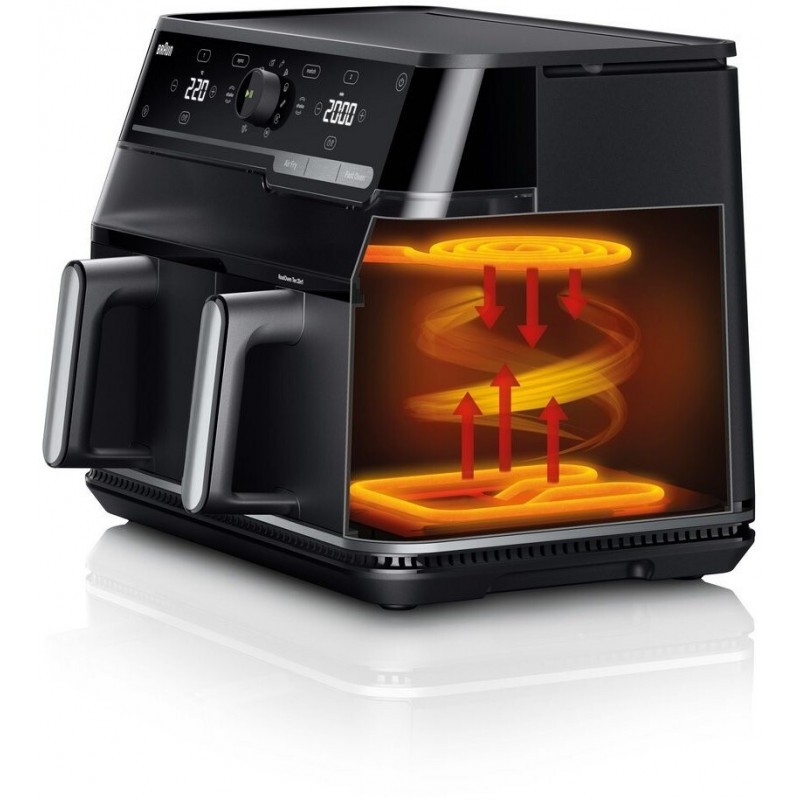 Braun TD5053IBK Doppel-Heißluftfritteuse, 5 + 5 L
