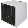 Silence Rack Office 12U 19 inch Schallschutzschrank mit leisem Lüfter und Glastür, 600 x 600 mm, Hellgrau (SRO126060)