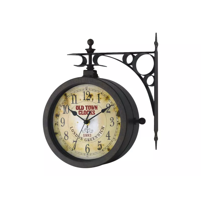 TFA 603011 Quarz-Wanduhr, Antik, Schwarz