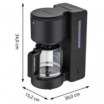 WMF Stelio Kaffeemaschine mit Glaskanne, Tiefschwarz (412150071)