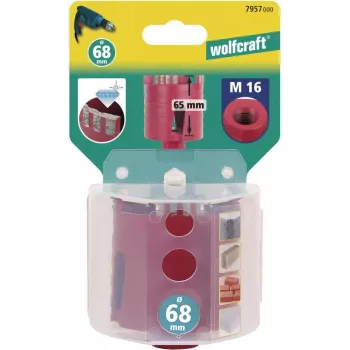 Wolfcraft 7957000 Diamantbesetzter Hohlbohrer, 68 mm