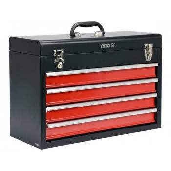 Yato YT-08874 Kleinteile-/Werkzeugbox Edelstahl Schwarz, Rot