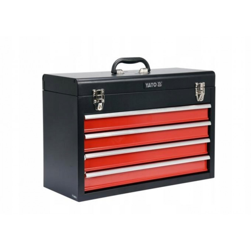 Yato YT-08874 Kleinteile-/Werkzeugbox Edelstahl Schwarz, Rot
