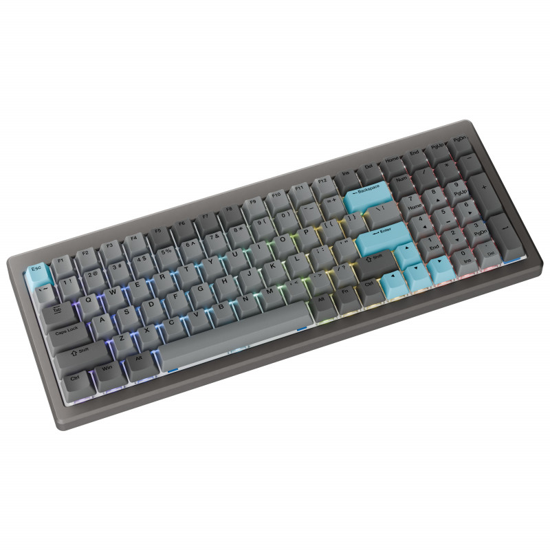 Ducky Cushion 98 Gaming-Tastatur, 96%, US-Layout (ANSI), Shush Green Switches - Nickel (DKCUS2598-DDUSPHCC3H1)