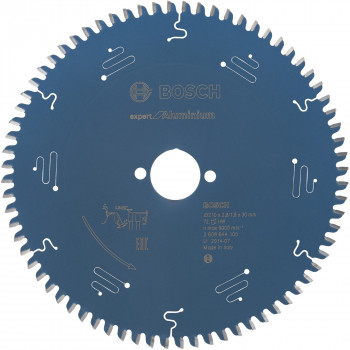 Bosch Kreissägeblatt Expert for Aluminium Ø 210 mm, 72 Zähne, Bohrung 30 mm (2608644105)