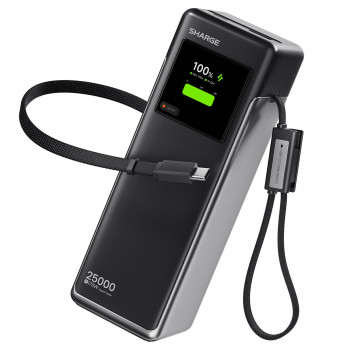 SHARGE HyperTower 170 Powerbank, 25.000 mAh, 170 W, 4-in-1, Schwarz