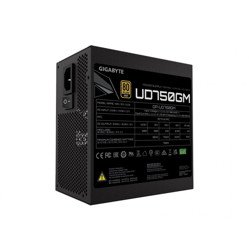 GIGABYTE UD750GM 750W ATX Netzteil, 80+ Gold, vollmodular