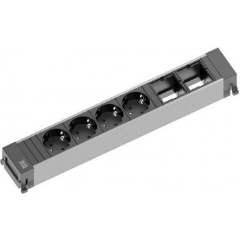 Bachmann POWER FRAME Steckdosenleiste, 4 Steckdosen, GST18i3 Eingang, 20 cm (916.030)