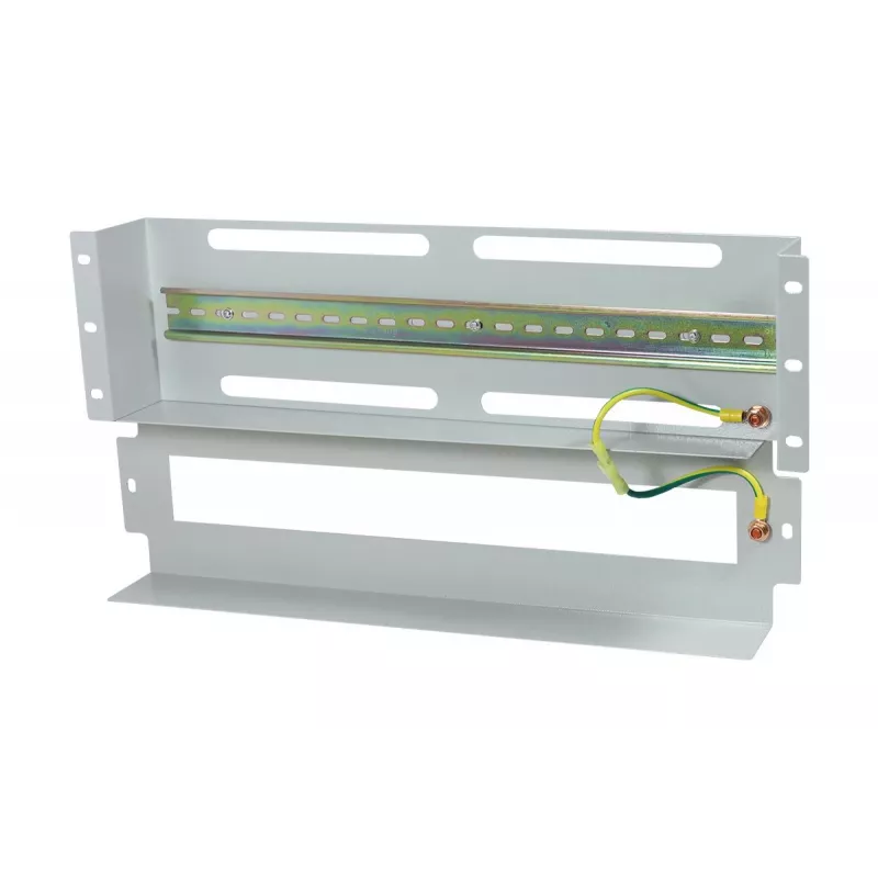 Allnet 19 inch 3U DIN-Schienenpanel für Leitungsschutzschalter, Tiefe 61 mm, Frontmontage, Hellgrau (ALL-S0002257)