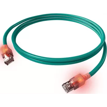 ZVK EasyLan Cat6a LED Patchkabel RJ45, geschirmt, 7,5 m, Türkis