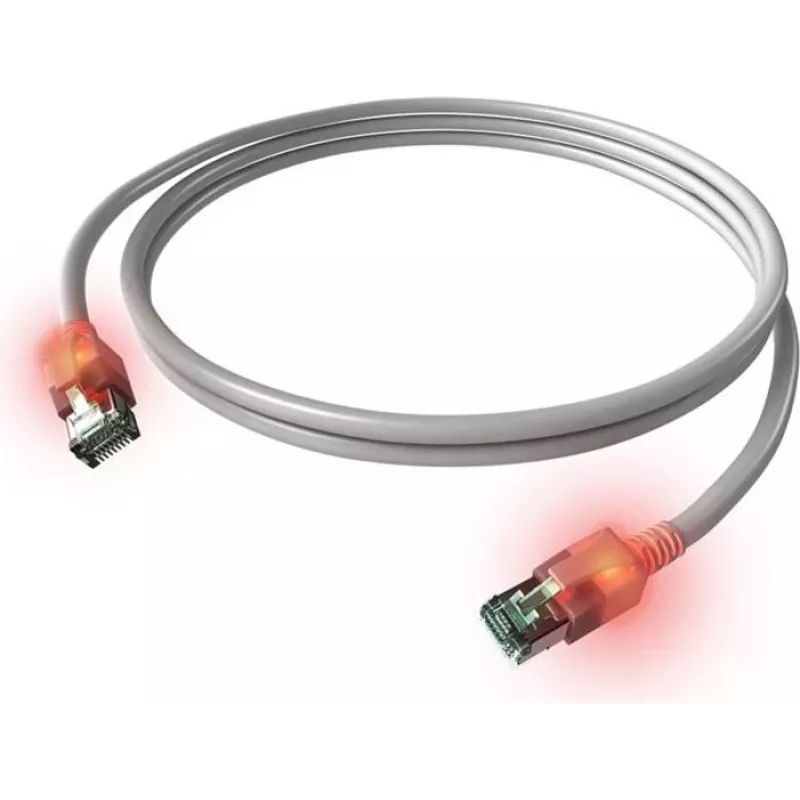 ZVK EasyLan Cat6a LED Patchkabel RJ45, geschirmt, 7,5 m, Türkis