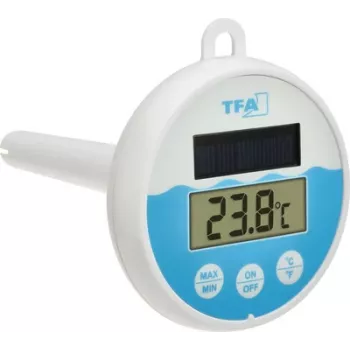 TFA Dostmann digitales Solar-Poolthermometer, weiß/türkis, 30.1068.02