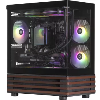 Thermaltake LCGS View 170WS Desktop-PC, Schwarz/Holz, Windows 11 Home