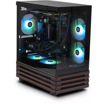 Thermaltake LCGS View 170WS Desktop-PC, Schwarz/Holz, Windows 11 Home