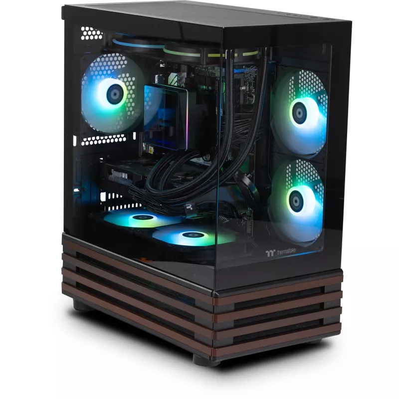 Thermaltake LCGS View 170WS Desktop-PC, Schwarz/Holz, Windows 11 Home