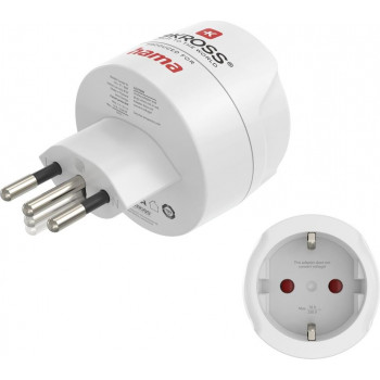 Hama Reiseadapter Typ J, L, N, 3-polig, für die Schweiz, Italien und Brasilien