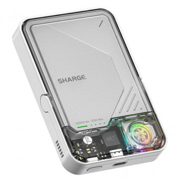 SHARGE ICEMAG 2 Powerbank, 10000 mAh, 15 W Qi2, 30 W USB-C, Transparent