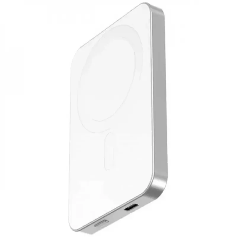 Nevox Magnetische Wireless Powerbank Qi2, 5000 mAh, Silber/Weiß