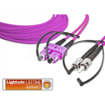 Lightwin LWL-Patchkabel SC auf ST OM4, 2 m, Violett