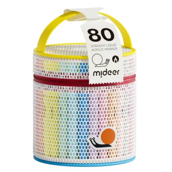 mideer Flüssig-Acrylmarker mit Pinselspitze – 80 Farben in Tube