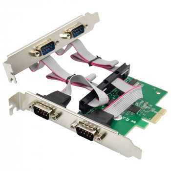InLine® PCIe x1 Schnittstellenkarte, 4x RS-232, Low Profile