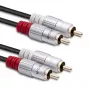 Qoltec 2x Cinch-Stecker auf 2x Cinch-Stecker Audiokabel, 0,5 m, Schwarz (52335)