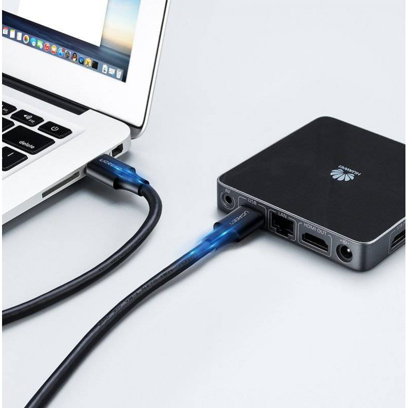 Ugreen US102 USB 2.0 Kabel Stecker auf Stecker, 0,5 m, Schwarz
