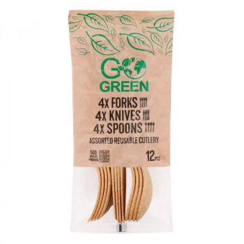 Gogreen Go Green wiederverwendbares Besteckset, 12 Teile