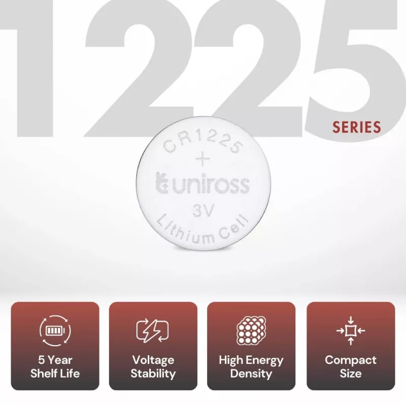Uniross Batteries Lithium-Knopfzelle CR1225 3V - SP5 Allzweckbatterie