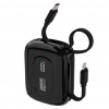 Dudao K32 Powerbank 22,5 W 10000 mAh mit integriertem USB-C-/Lightning-Kabel – Schwarz