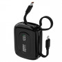 Dudao K32 Powerbank 22,5 W 10000 mAh mit integriertem USB-C-/Lightning-Kabel – Schwarz