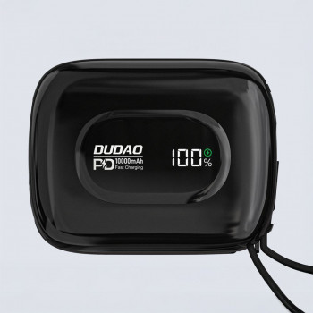 Dudao K32 Powerbank 22,5 W 10000 mAh mit integriertem USB-C-/Lightning-Kabel – Schwarz