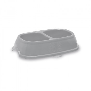 Stefanplast Break 13 Futtertrog für Haustiere 0,2+0,2 l, 21x13x5 cm, sortiert grau/blau