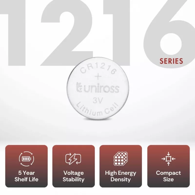 Uniross CR1216 3V Lithium-Knopfzelle, SP5 (U5CR1216)
