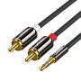 UGREEN AV116 RCA auf AUX 3,5mm Audiokabel 1m – Schwarz