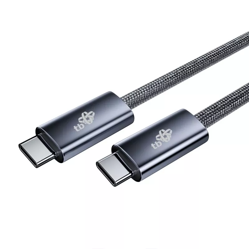 TB Braided USB 3.2 Gen 1 Kabel USB-C zu USB-C, 1 m, 100 W, Schwarz