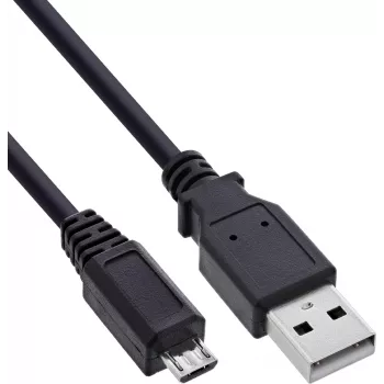 InLine Micro-USB 2.0 Kabel, USB-A Stecker auf Micro-B Stecker, 3 m, Schwarz (31730U)