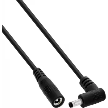 InLine® DC-Verlängerungskabel, Winkelstecker, 4,0 x 1,7 mm, schwarz, 0,5 m