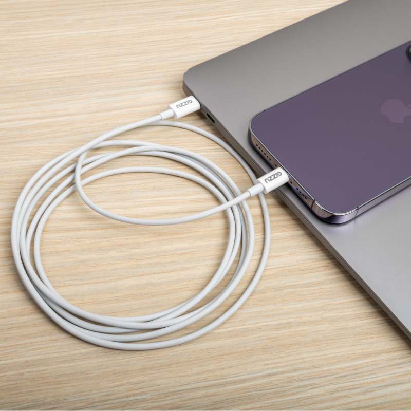 Gizzu USB-C auf Lightning Kabel, 1,8 m, 27 W PD, Weiß (GCPU2L18)