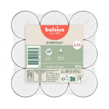 Bolsius Teelichter 27 Stk. weiß
