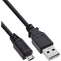 InLine USB 2.0 Kabel Micro-USB auf USB-A, 0,5 m, Schwarz
