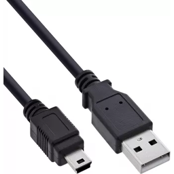 InLine USB 2.0 Kabel USB-A auf Mini-USB, 0,5 m, Schwarz